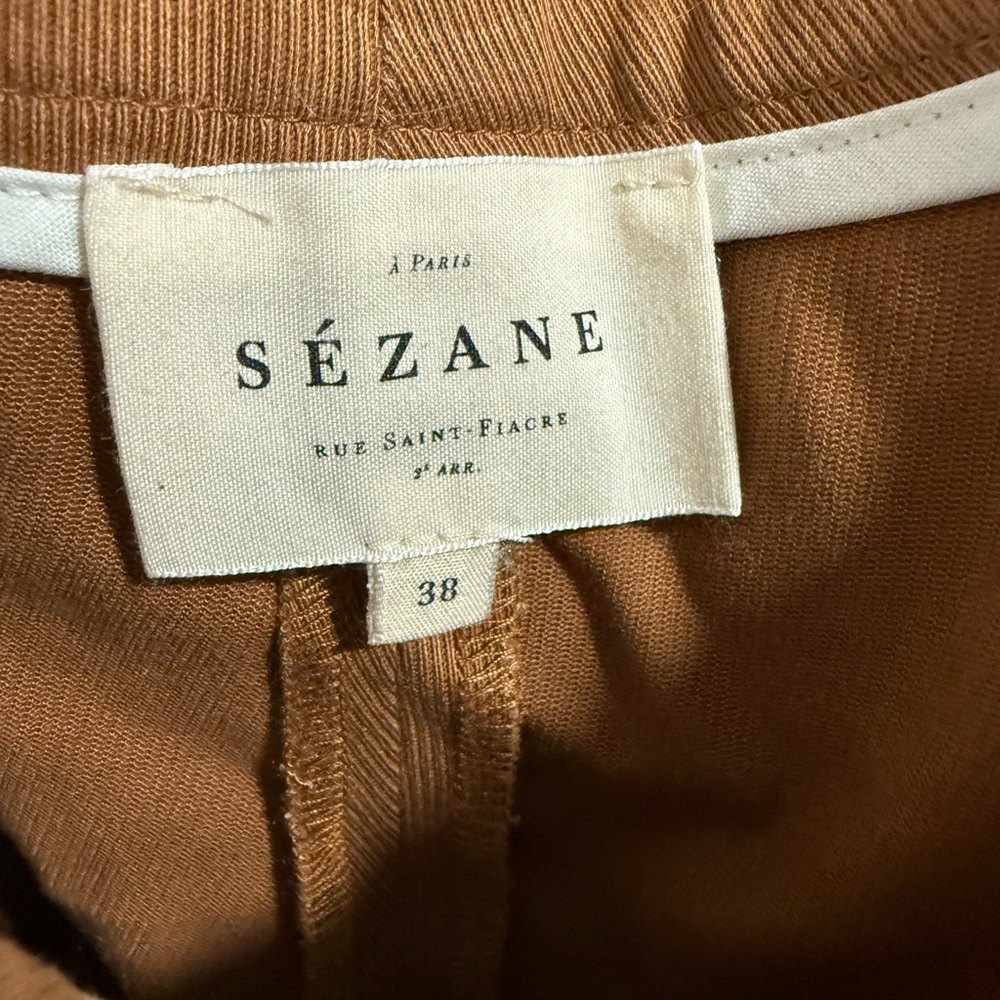 Sezane Tan High-Waisted Women Shorts Size 38 - Picture 5 of 5